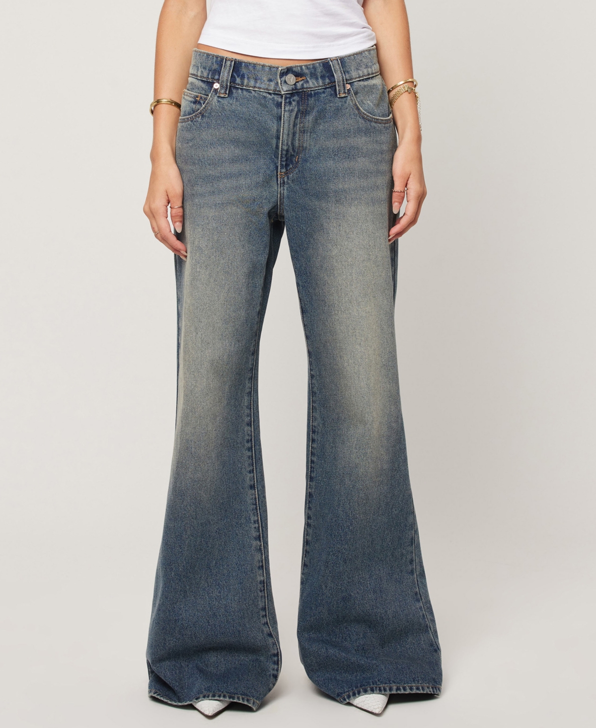 Abrand Women's 99 Amalie Flare Baggy Jeans In Gray