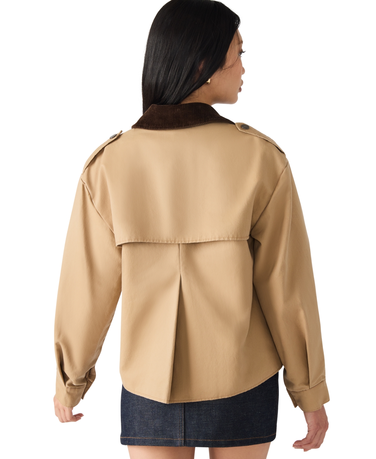Steve Madden Luisa Trench Jacket In Brown