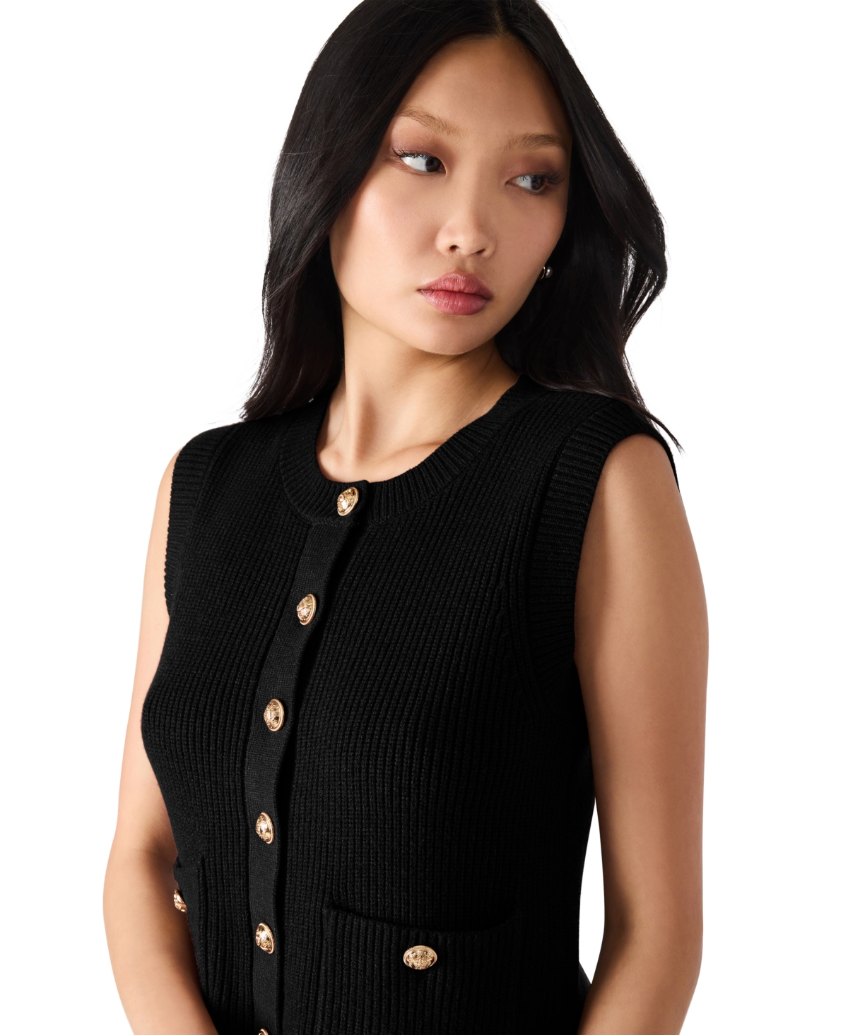Steve Madden Aliya Sweater Vest In Black