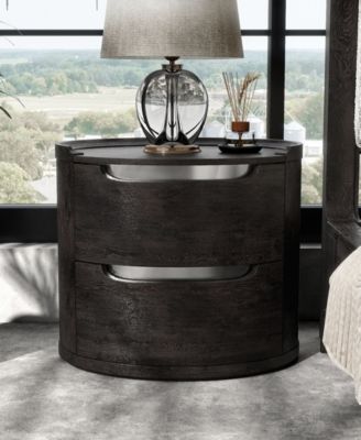 Addeso 24.5" Solid Wood 2-Drawer Nightstand