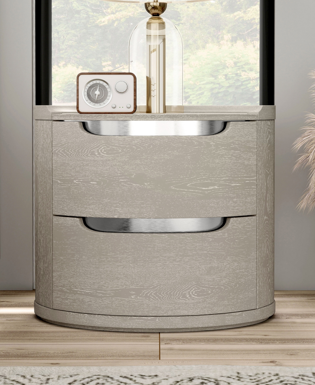 Furniture Of America Addeso 24.5" Solid Wood 2-drawer Nightstand In Gray