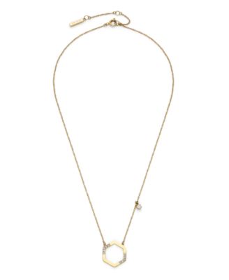 Crystal Honeycomb Gold Tone Stainless Steel Necklace