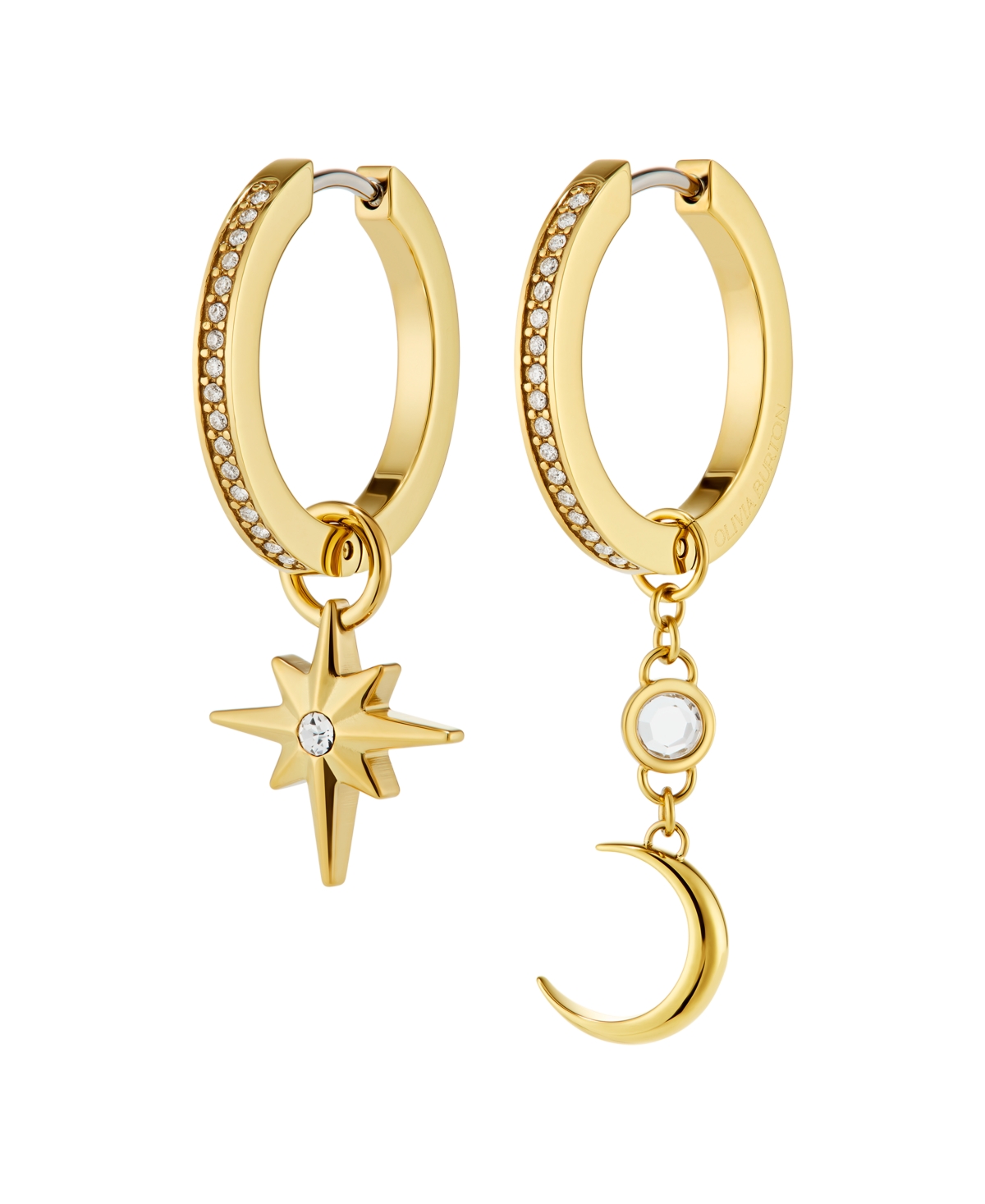 Olivia Burton Celestial Star Gold Tone Stainless Steel Earrings In Gold