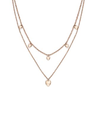 Mini Heart Rose Gold Tone Stainless Steel Necklace