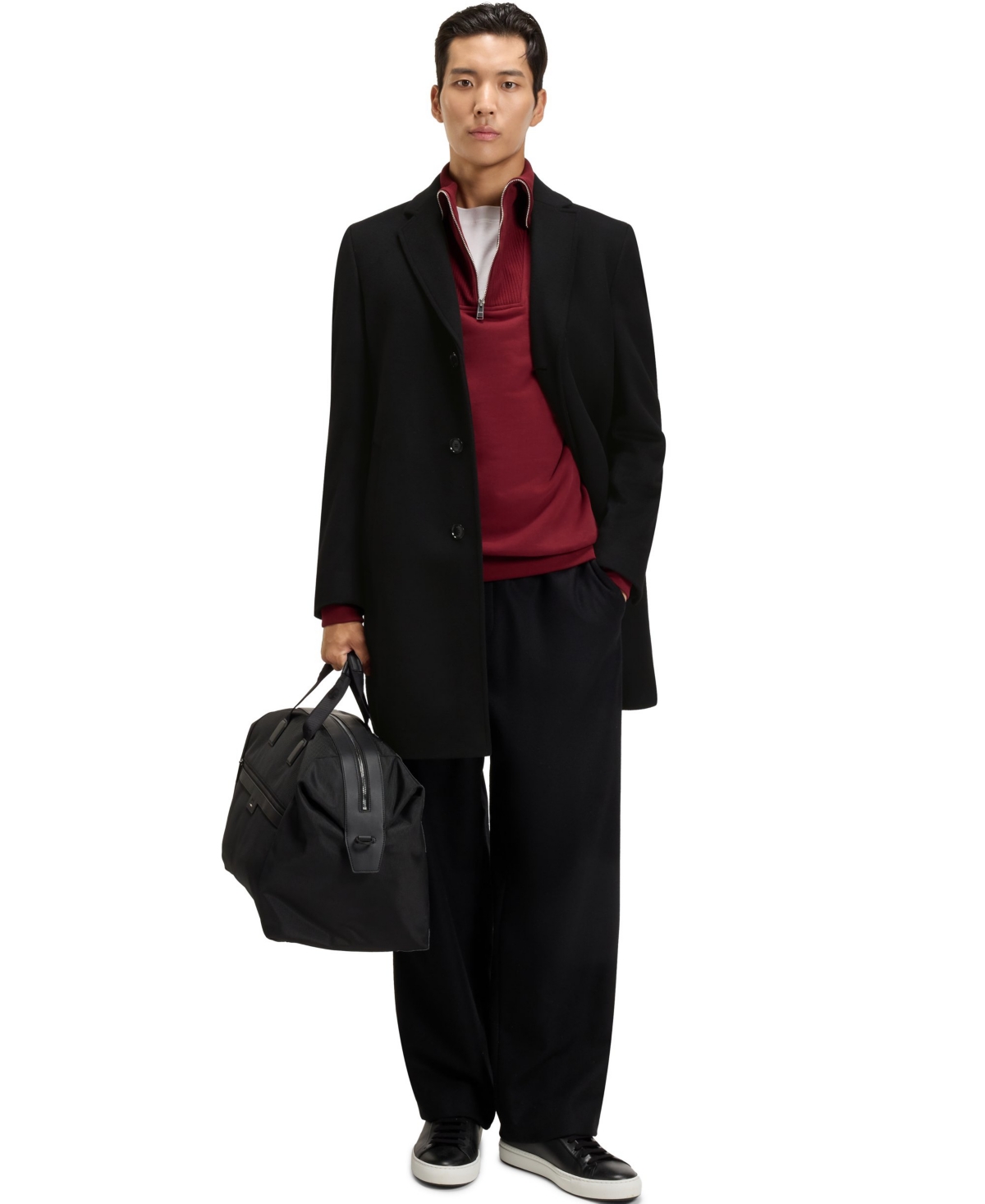 Hugo Boss Boss By  Men's Wool Blend Formal Coat In Black