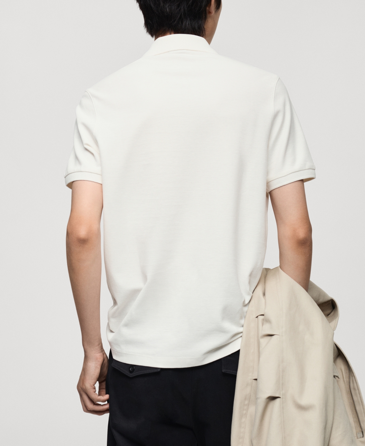 Mango Men's Embroidered Graphic Cotton Polo Shirt