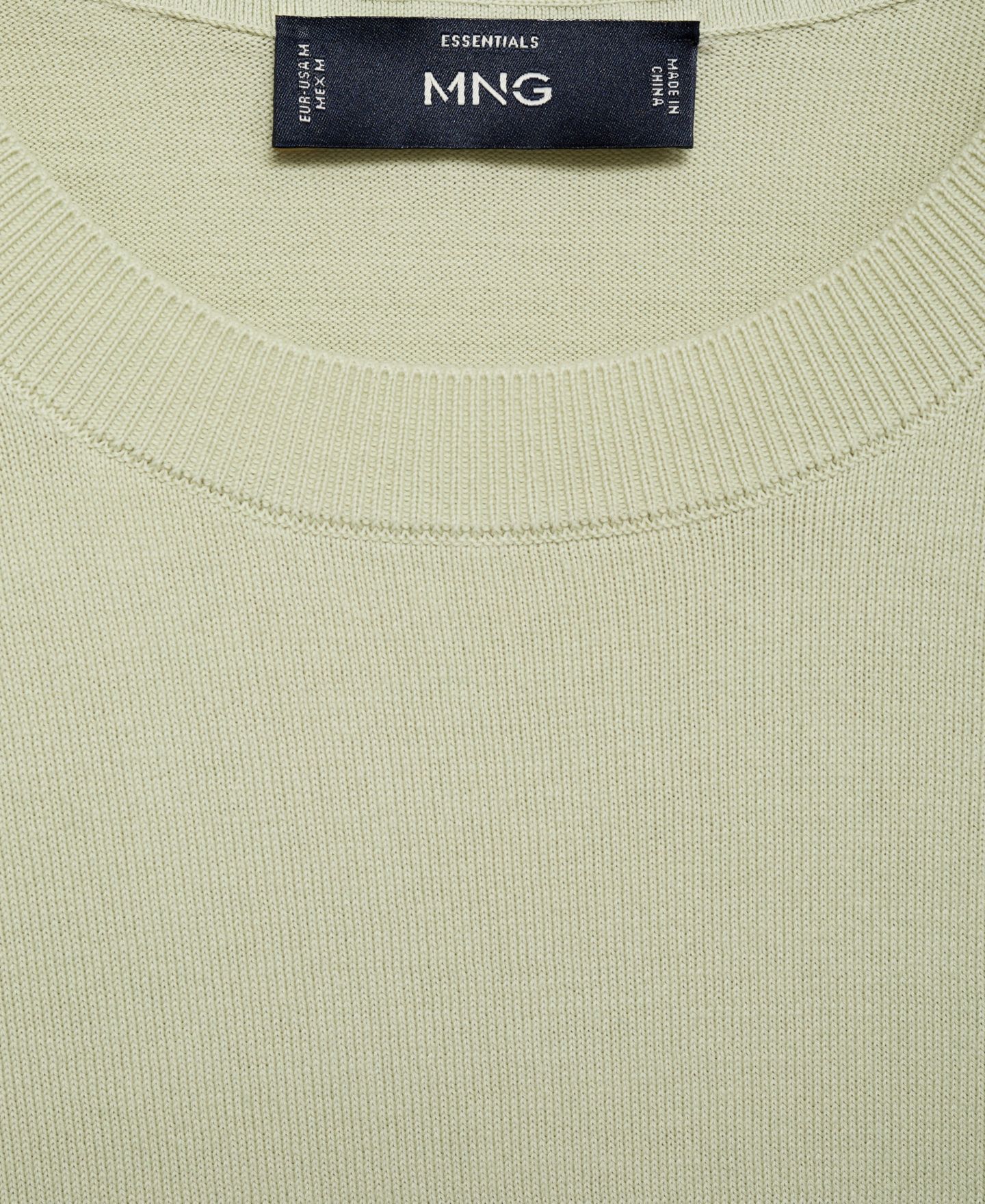 Мужская футболка Mango Cotton Fine-Knit, цвет: Зелёный — фото 7