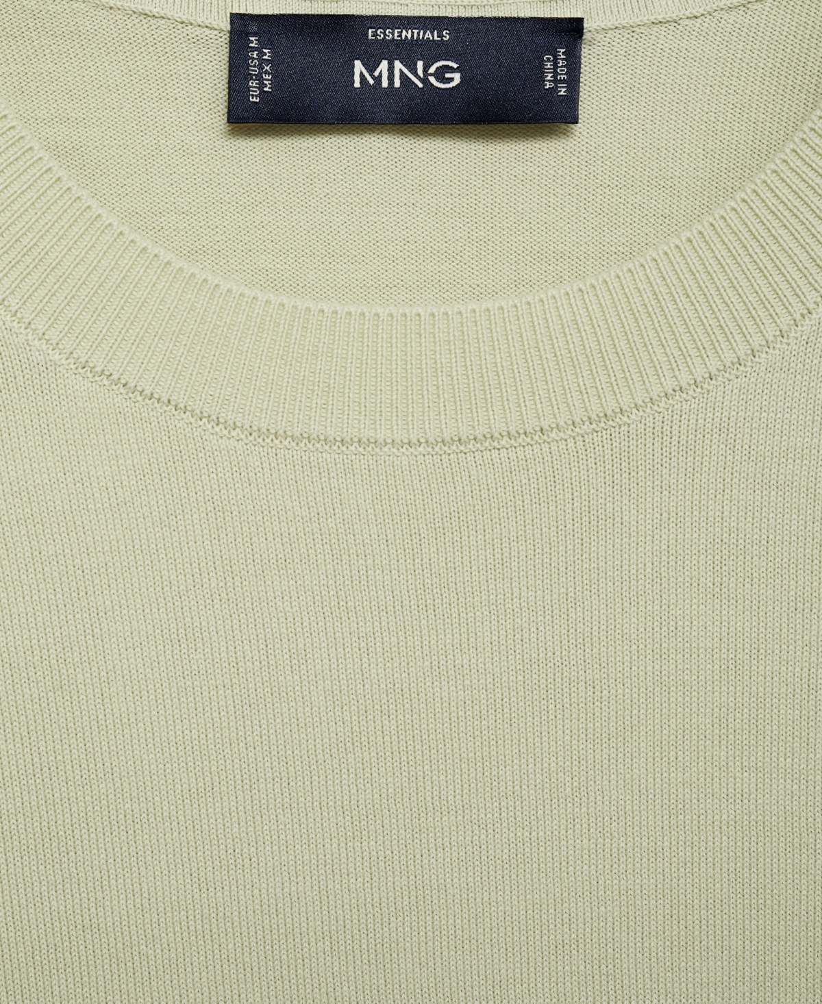Mango Short Sleeve Cotton Crewneck Sweater In Green