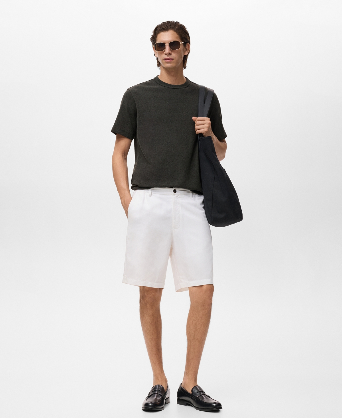 Mango Men's Fine-knit T-shirt In Black