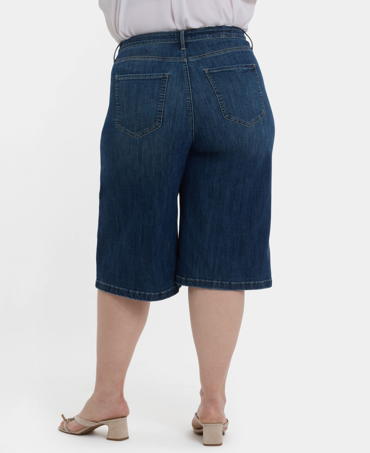 Nydj Plus Size Amelia Culottes Denim Shorts In Blue