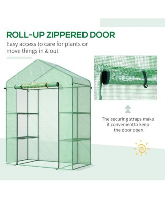 56" x 29" x 77" Small Walk-in house w/3 Tier Shleves,