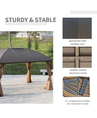 10' x 13' Hardtop Gazebo Canopy w/ Steel Roof, Sidewalls,