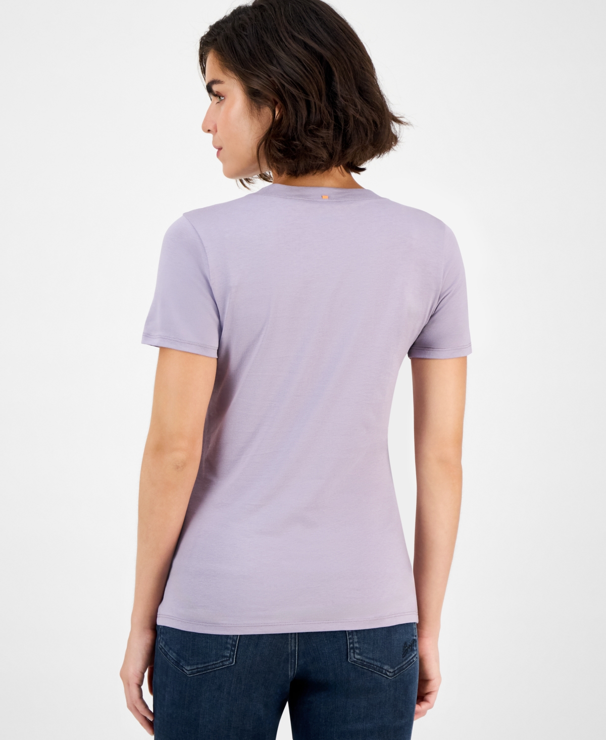 Hugo Boss Women's Logo-print Crewneck T-shirt In Purple