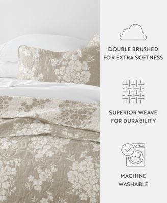 Distressed Bouquet Reversible 3-Pc. Quilt Set, King/California King