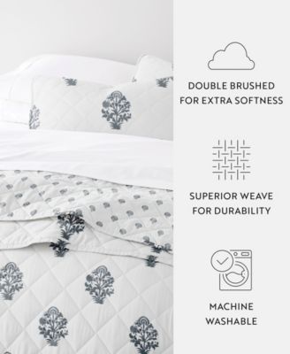 Stamped Bloom Reversible 2-Pc. Quilt Set, Twin/Twin XL