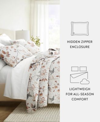 Russet Floral Reversible 3-Pc. Quilt Set, King/California King