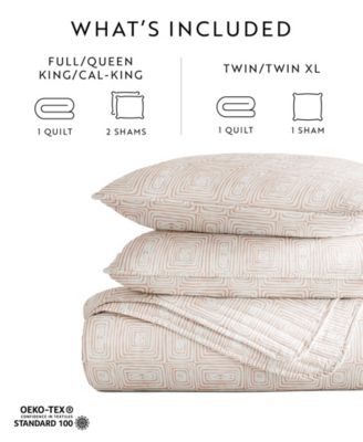 Geometric Maze Reversible 3-Pc. Quilt Set, King/California King