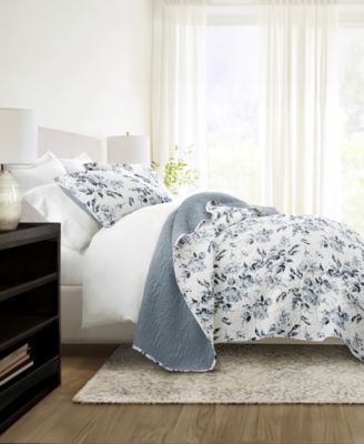 Rose Garden Reversible 3-Pc. Quilt Set, Full/Queen