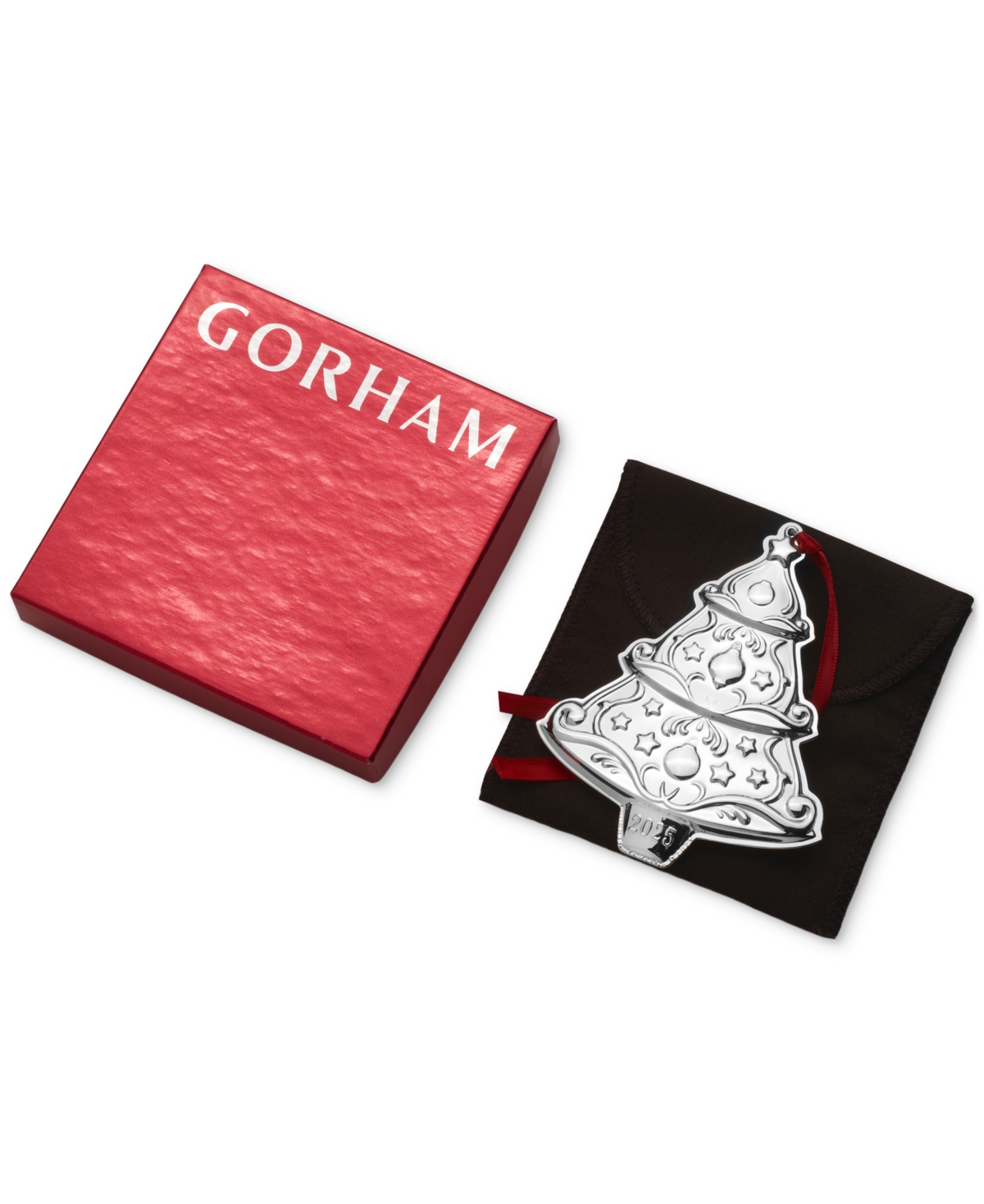 Gorham 2025 Sterling Silver Christmas Tree Ornament, 9th Edition In Silver
