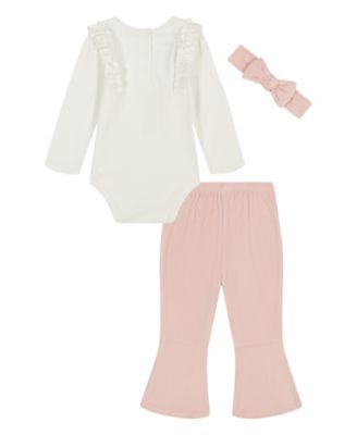 Baby Girls' Bodysuit, Pant and Headband, 3-Piece Set