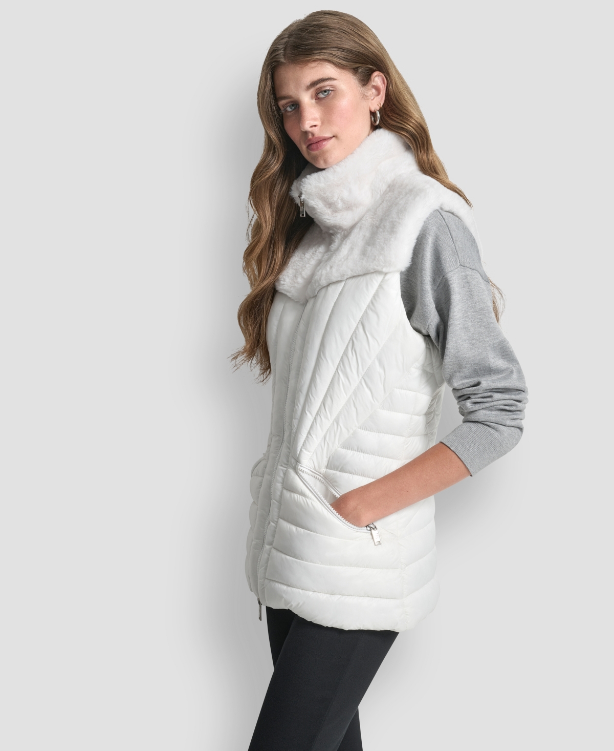 Dkny Women's Sleeveless Puffer Vest Jacket