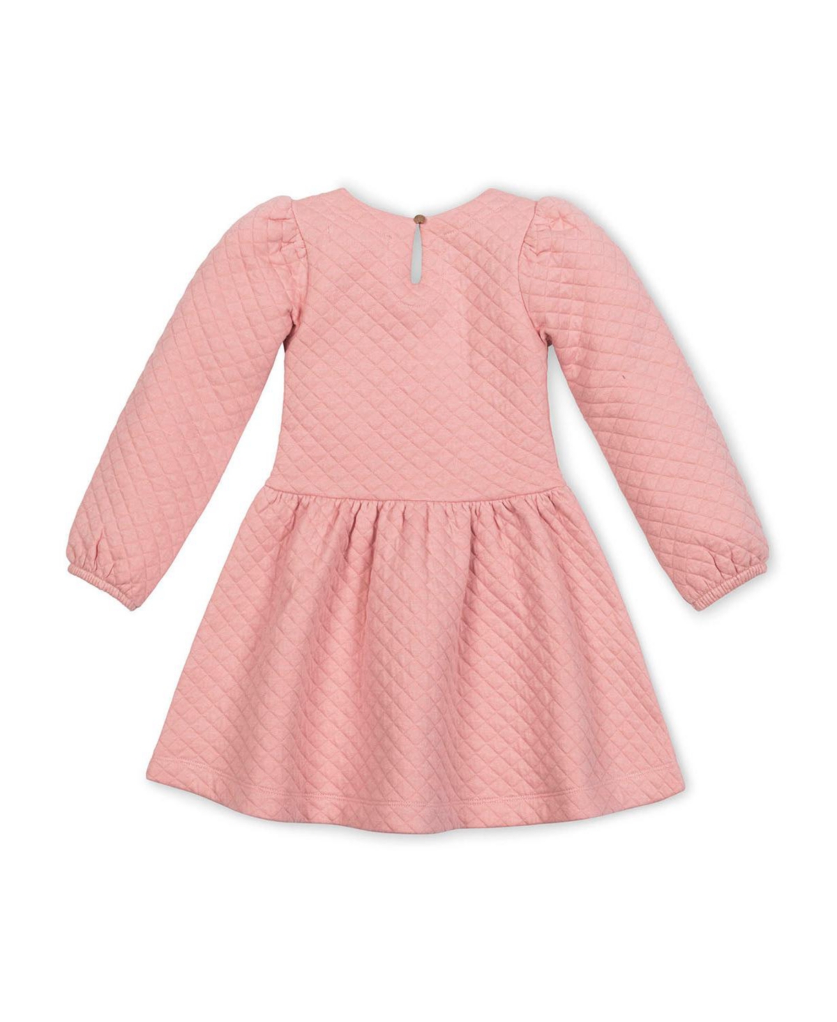 Hope & Henry Little and Big Girls' Long Sleeve Quilted Drop Waist Dress