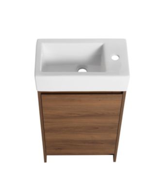 18 Inch Freestanding Vanity with Sink and Soft-Close Doors for Small Bathrooms