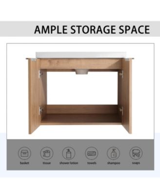 24 Inch Floating Bathroom Vanity with Sink and Soft-Close Doors for Small Spaces