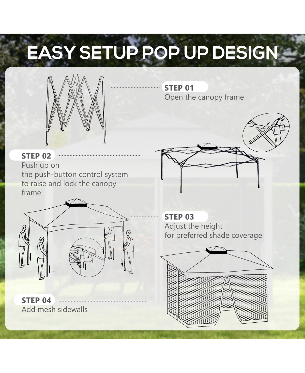 Outsunny 11' x Pop-Up Gazebo Canopy with Carrying Bag