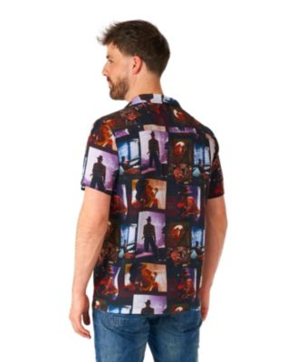 Men's Official A Nightmare On Elm Street Hawaii Shirt - Halloween Themed Party Shirt - Short Sleeve - Black