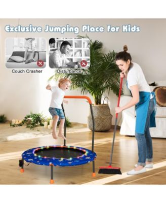 36-Inch Mini Trampoline with Colorful LED Lights and Bluetooth Speaker