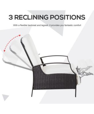 Outdoor Recliner Chair, Cushioned, &