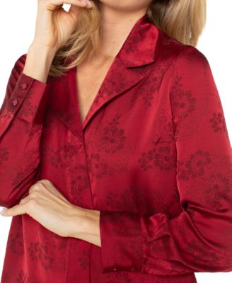 Women's Long Sleeve Hidden Placket Woven Shirt