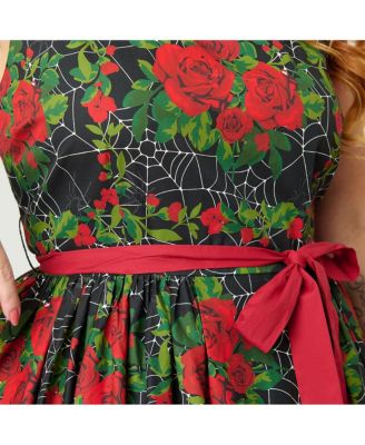 Plus Size Sleeveless Belted Swing Dress