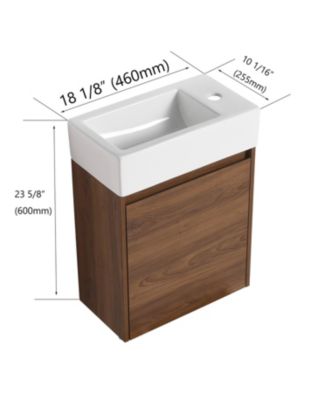 18 Inch Floating Vanity with Single Sink for Compact Bathroom Spaces