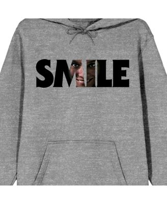 Text With Hidden Face Long Sleeve Adult Athletic Heather Hooded Sweatshirt-XL