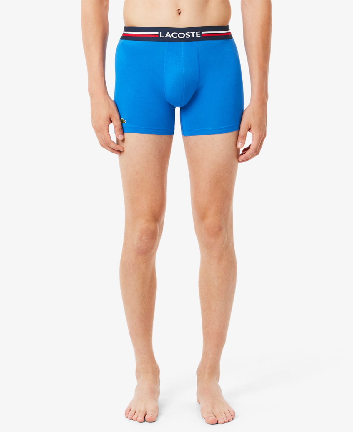 Lacoste Men's 3-Pack Regular-Fit Stretch French Flag Boxer Briefs