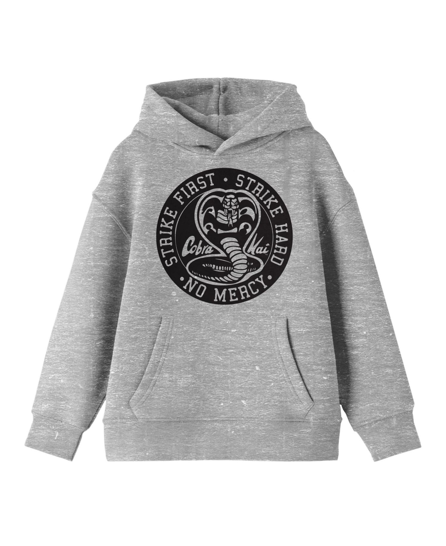 Strike First Strike Hard Black Seal Long Sleeve Athletic Heather Youth Hooded Sweatshirt-XXL