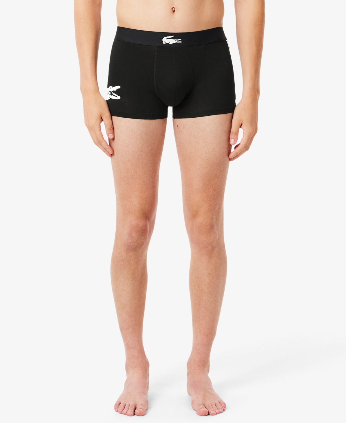 Lacoste Men's 3-Pack Regular-Fit Big Croc Logo Trunk Underwear