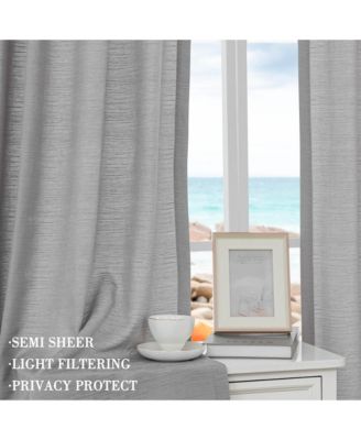 Cotton Blend Light Filtering Back Tab Curtains (2 Panels), 52"x108"