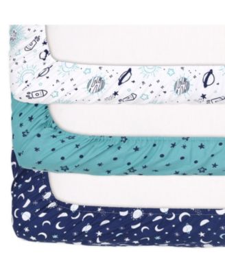 Pack n Play, Mini Crib, Portable Crib or Fitted Playard Sheets for Baby Girl, Mod Floral, Space, 3 Pack Set