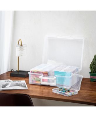 2 Pack Clear Durable Box with 16 Cases (4&amp;#x22; x 6&amp;#x22;) Organizers and Storage Cases - Great for Photo Organization and Craft Storage