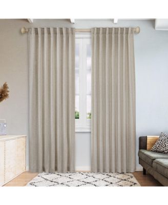 Linen Blend Light Filtering Curtains for Living Room (2 Panels), 52"x84"