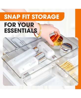 25 Piece Clear Plastic Drawer Organizer Set