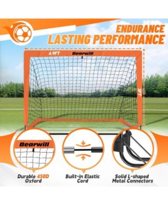 Kids Soccer Goal Set of 2, 4x3FT Pop Up Backyard Goals with Training Kit - Includes Ball, Cones, Ladder & Targets