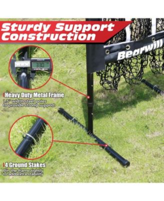 9 Hole Pitching Net for Baseball & Softball - with Strike Zone, Adjustable Throwing Target, Training Equipment