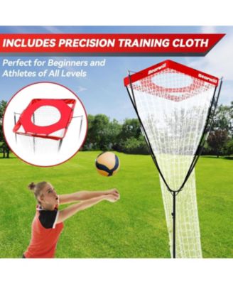 Volleyball Setter Trainer Net - Adjustable Angle & Height (8-13FT), Training Equipment for Serving, Spiking, Setting - Indoor & Outdoor