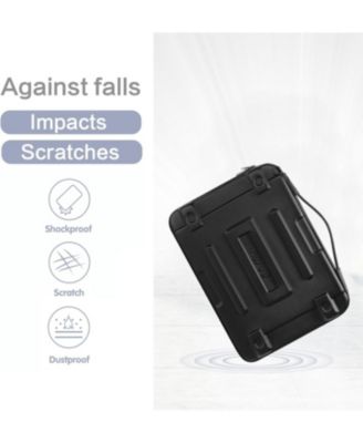 Black Hard Shell Laptop Sleeve - 15.6"/16" Abstract Geometric Waterproof Case with Strap for MacBook/HP/Dell/Lenovo/Asus