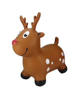 Inflatable Bouncy Ride-On Hopper W/ Pump - Reindeer