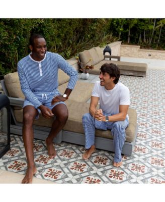 Men's Men s Organic Cotton Jersey Long Sleeve Pajama Henley Top